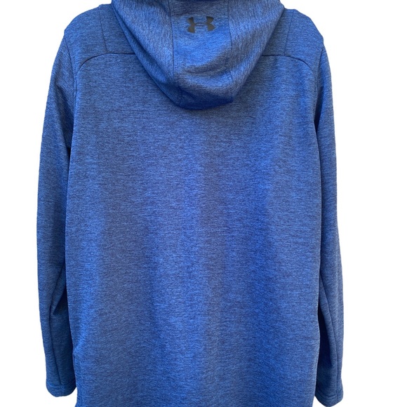 Under Armour MK-1 ColdGear Terry Graphic UA Pullover Hoodie Sweatshirt Blue LG - Picture 4 of 8